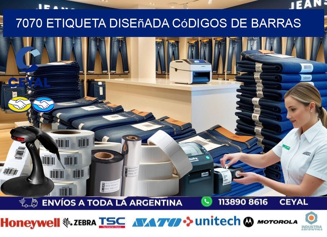 7070 etiqueta diseñada códigos de barras