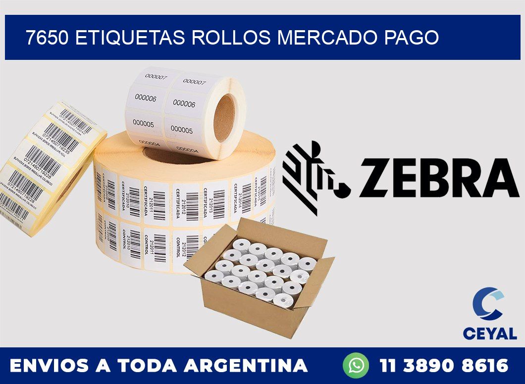 7650 etiquetas rollos MERCADO PAGO