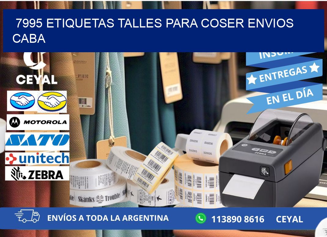 7995 ETIQUETAS TALLES PARA COSER ENVIOS CABA