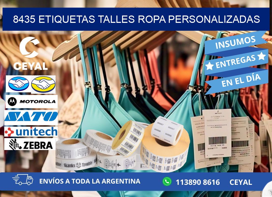 8435 ETIQUETAS TALLES ROPA PERSONALIZADAS