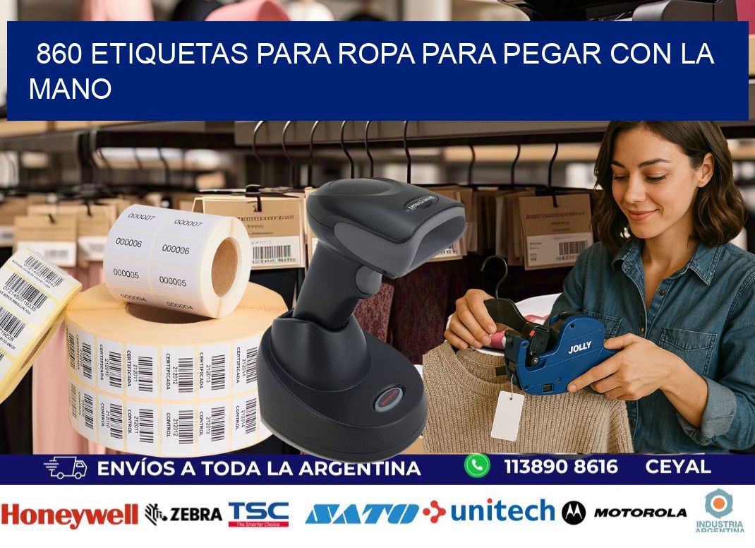 860 Etiquetas para ropa para pegar con la mano