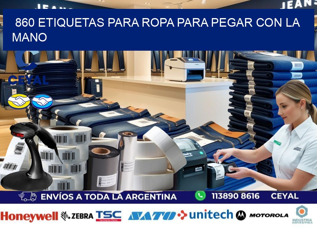 860 Etiquetas para ropa para pegar con la mano