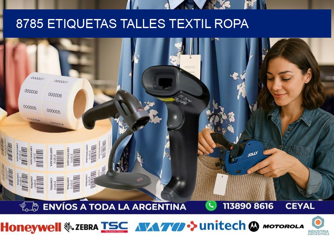 8785 ETIQUETAS TALLES TEXTIL ROPA