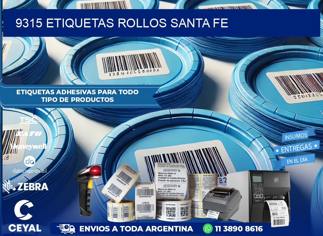 9315 etiquetas rollos SANTA FE