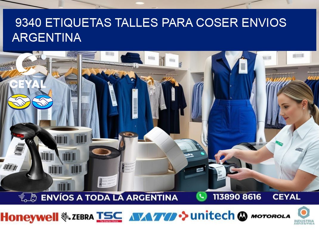 9340 ETIQUETAS TALLES PARA COSER ENVIOS ARGENTINA