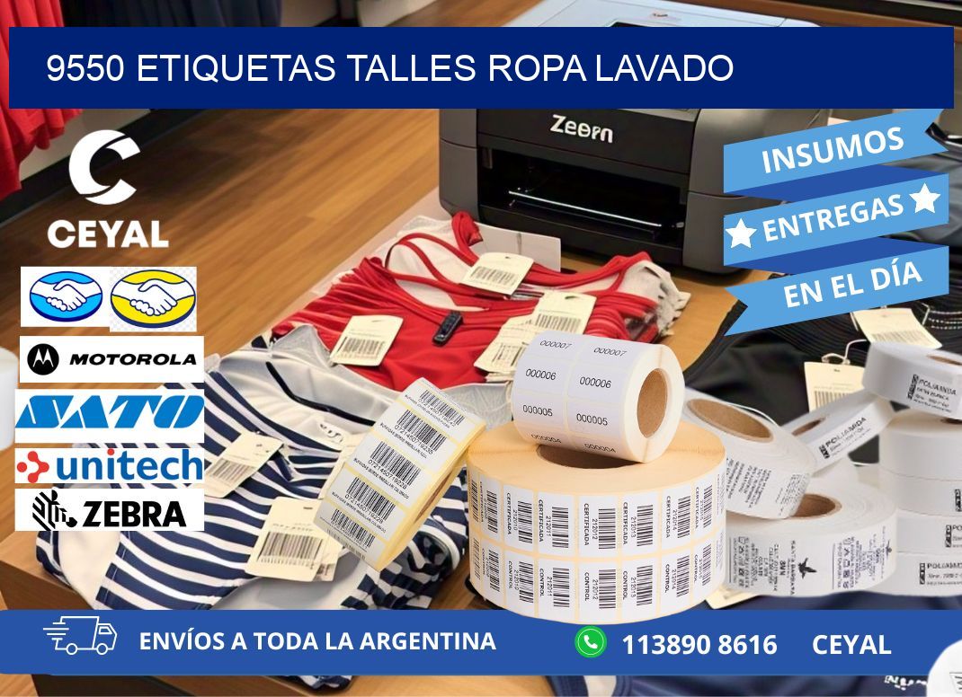 9550 ETIQUETAS TALLES ROPA LAVADO