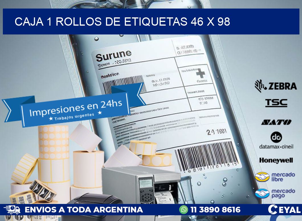 CAJA 1 ROLLOS DE ETIQUETAS 46 x 98