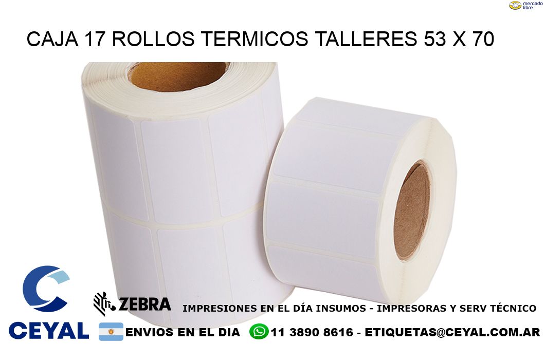 CAJA 17 ROLLOS TERMICOS TALLERES 53 x 70