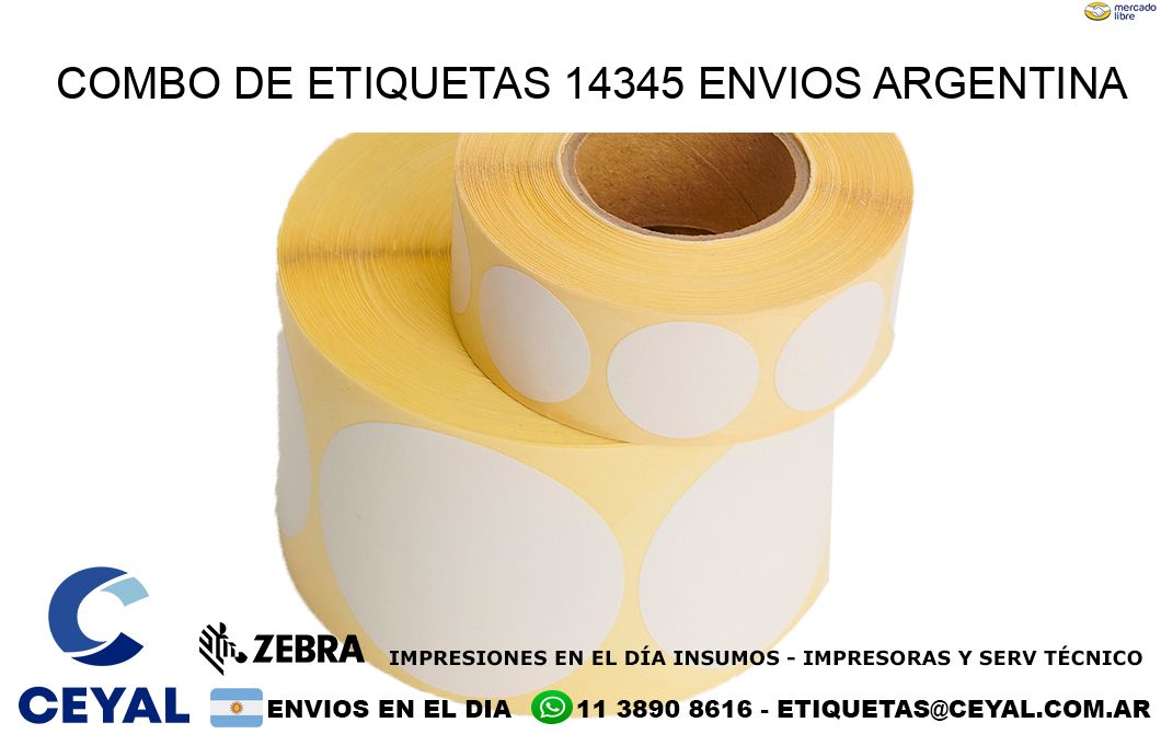 Combo de etiquetas 14345 ENVIOS ARGENTINA