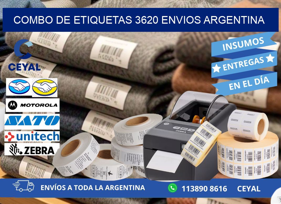 Combo de etiquetas 3620 ENVIOS ARGENTINA