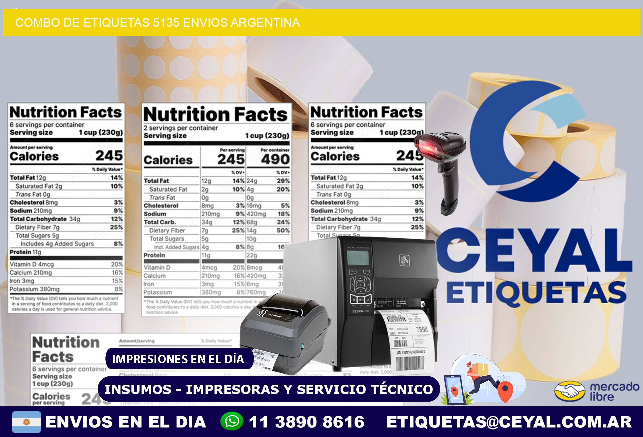 Combo de etiquetas 5135 ENVIOS ARGENTINA