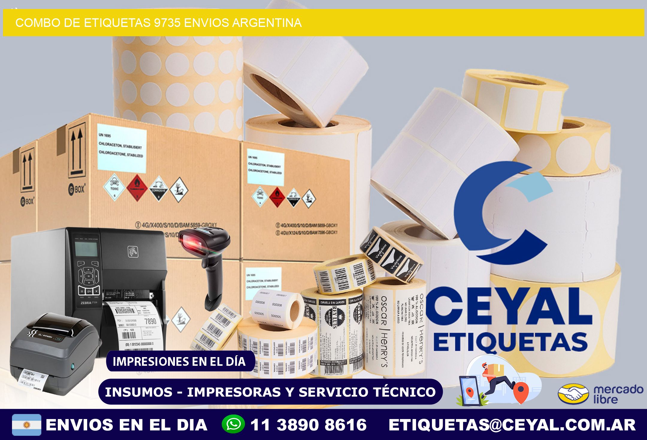 Combo de etiquetas 9735 ENVIOS ARGENTINA