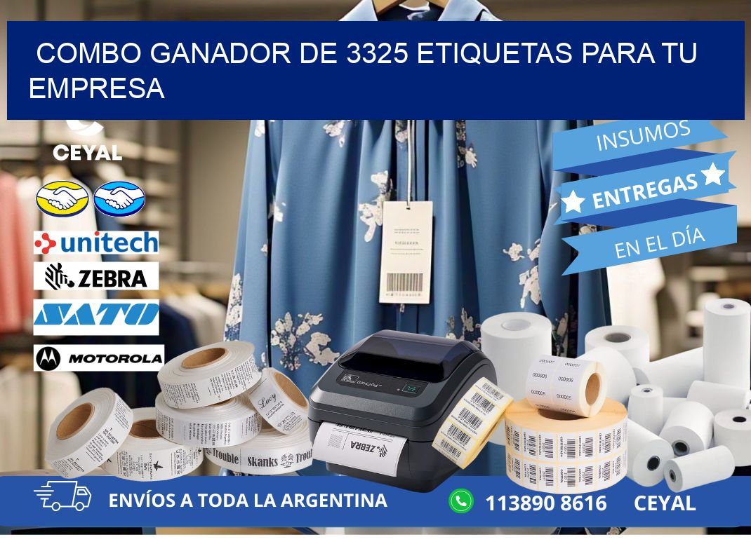Combo ganador de 3325 etiquetas para tu empresa