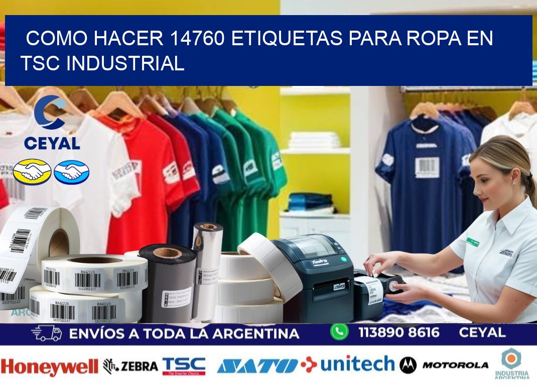 Como hacer 14760 etiquetas para ropa en tsc industrial