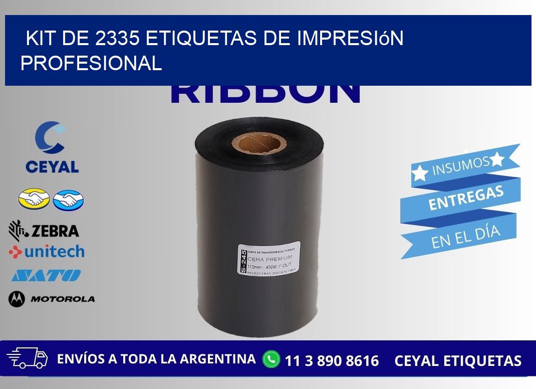 Kit de 2335 etiquetas de impresión profesional