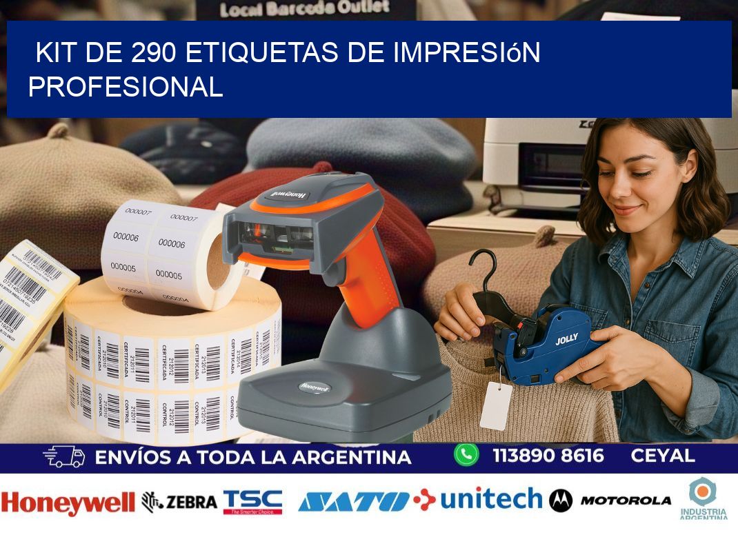 Kit de 290 etiquetas de impresión profesional