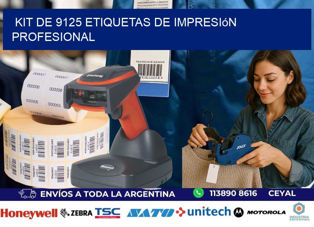 Kit de 9125 etiquetas de impresión profesional