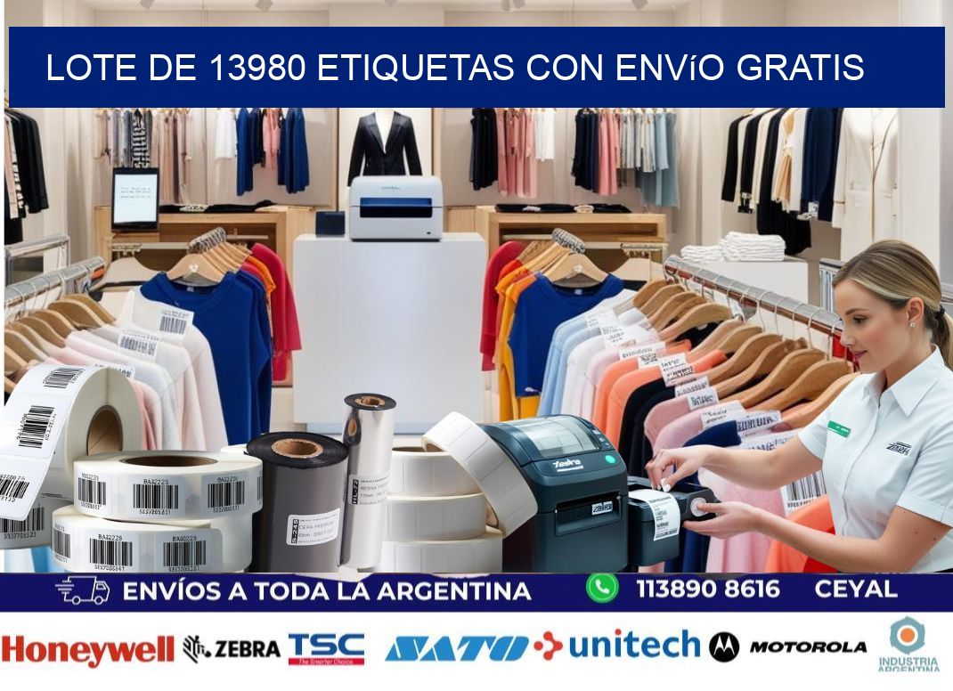 Lote de 13980 etiquetas con envío gratis