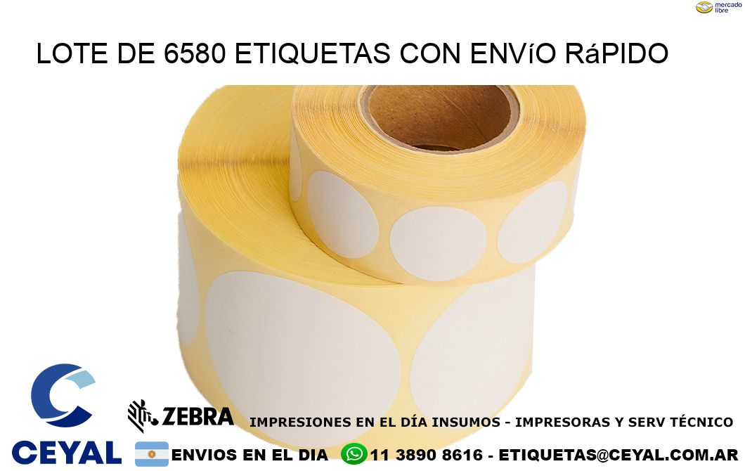 Lote de 6580 etiquetas con envío rápido