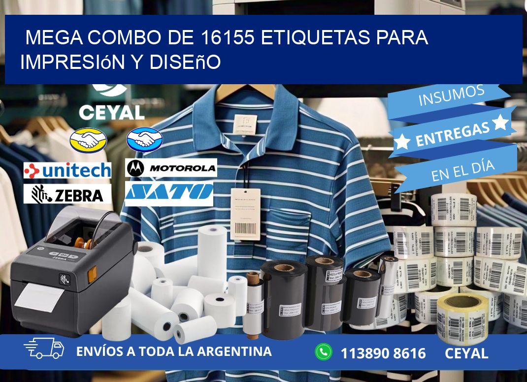 Mega combo de 16155 etiquetas para impresión y diseño