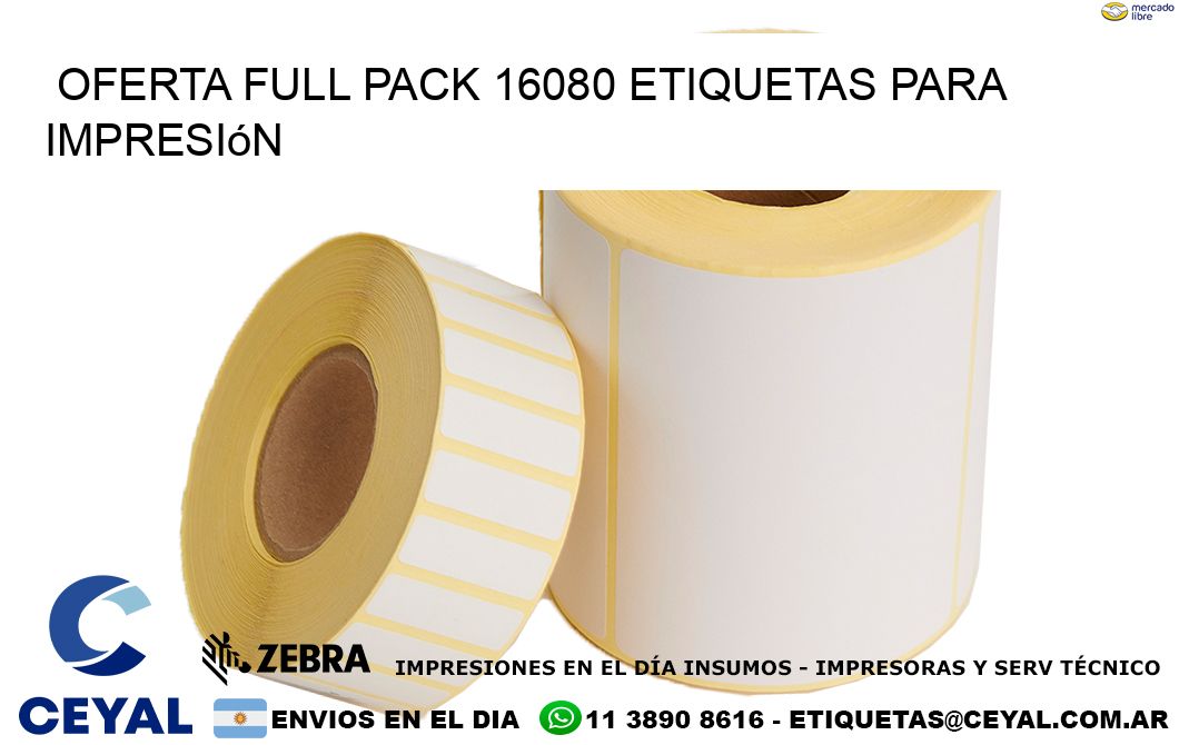 Oferta full pack 16080 etiquetas para impresión