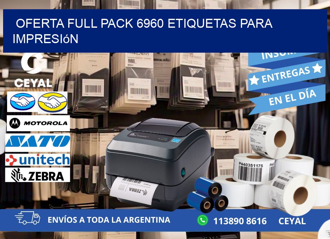 Oferta full pack 6960 etiquetas para impresión