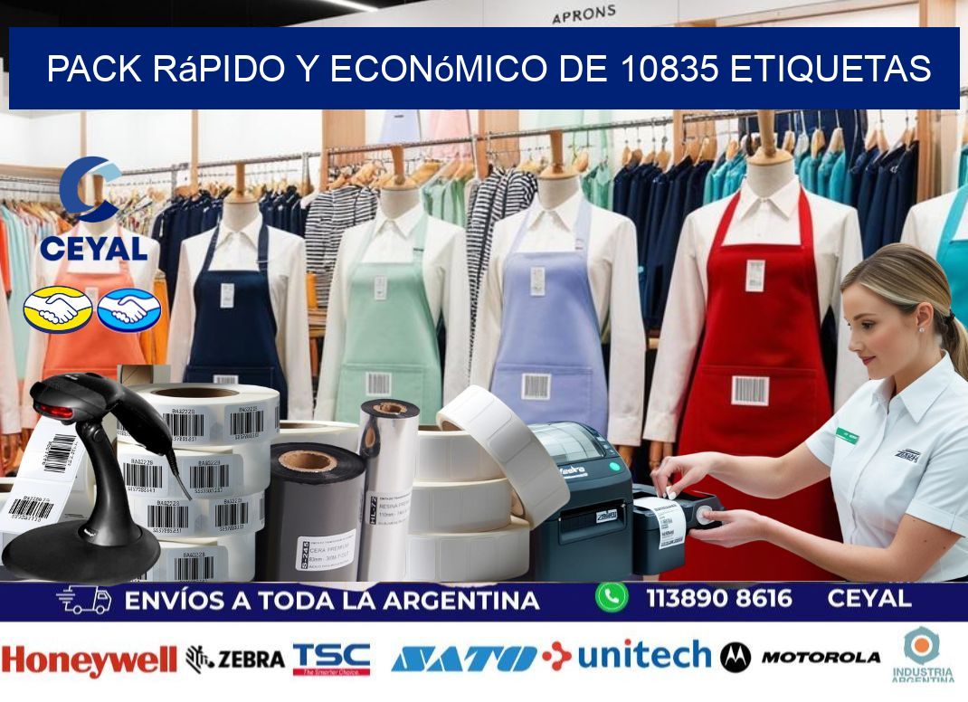 Pack rápido y económico de 10835 etiquetas