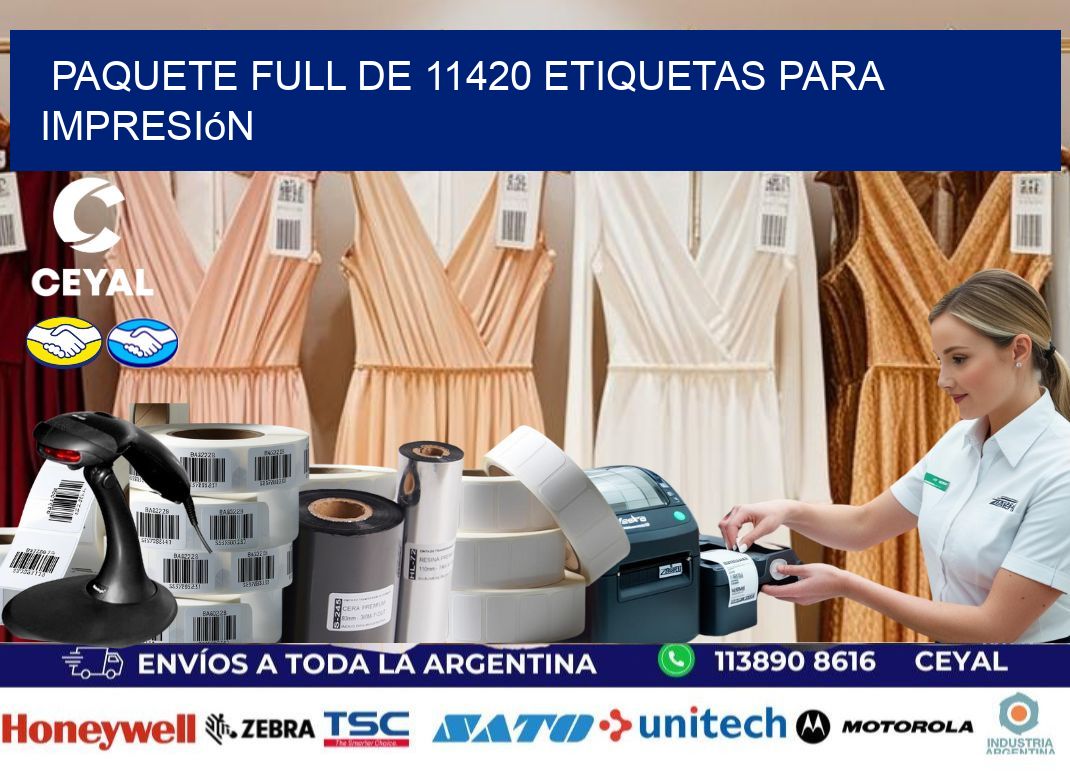 Paquete full de 11420 etiquetas para impresión