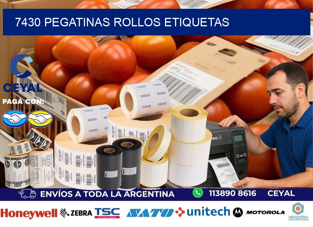 7430 Pegatinas rollos etiquetas