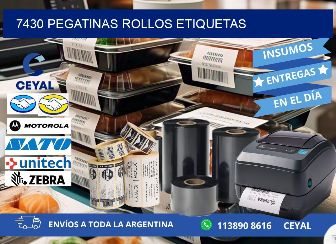 7430 Pegatinas rollos etiquetas
