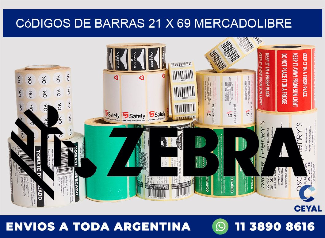 Códigos de Barras 21 x 69 MERCADOLIBRE