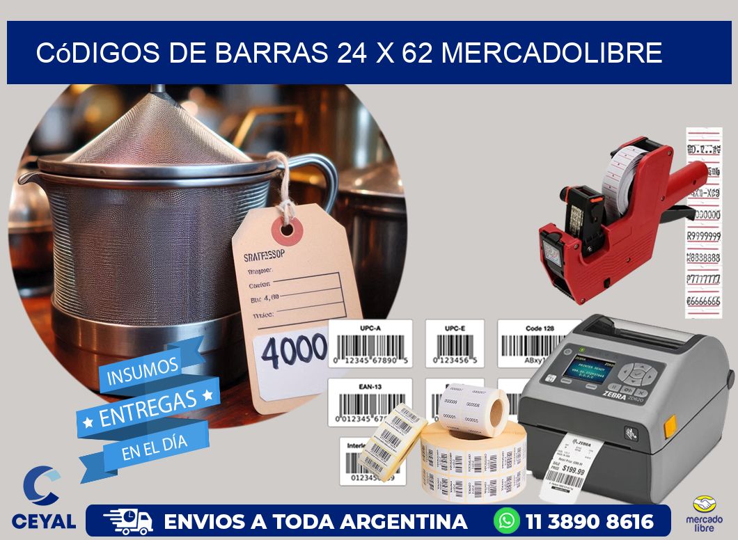 Códigos de Barras 24 x 62 MERCADOLIBRE
