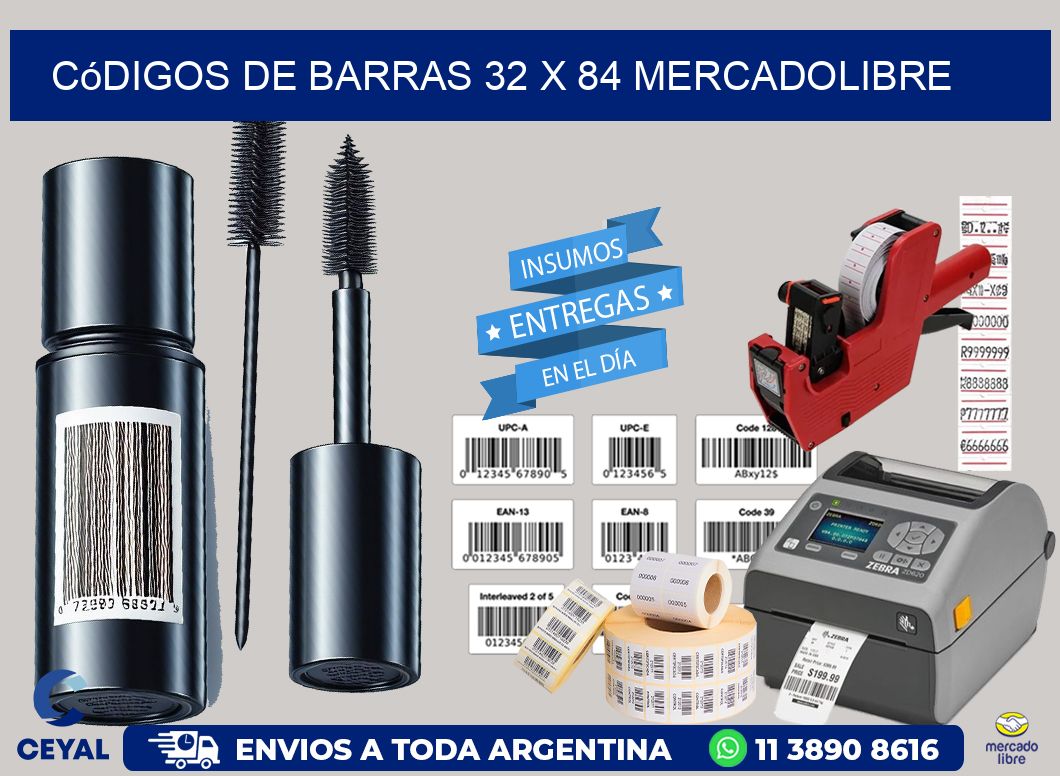 Códigos de Barras 32 x 84 MERCADOLIBRE