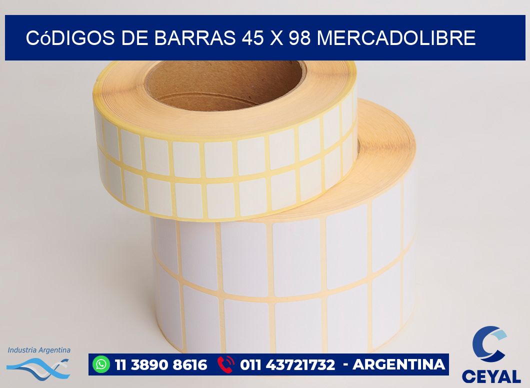 Códigos de Barras 45 x 98 MERCADOLIBRE
