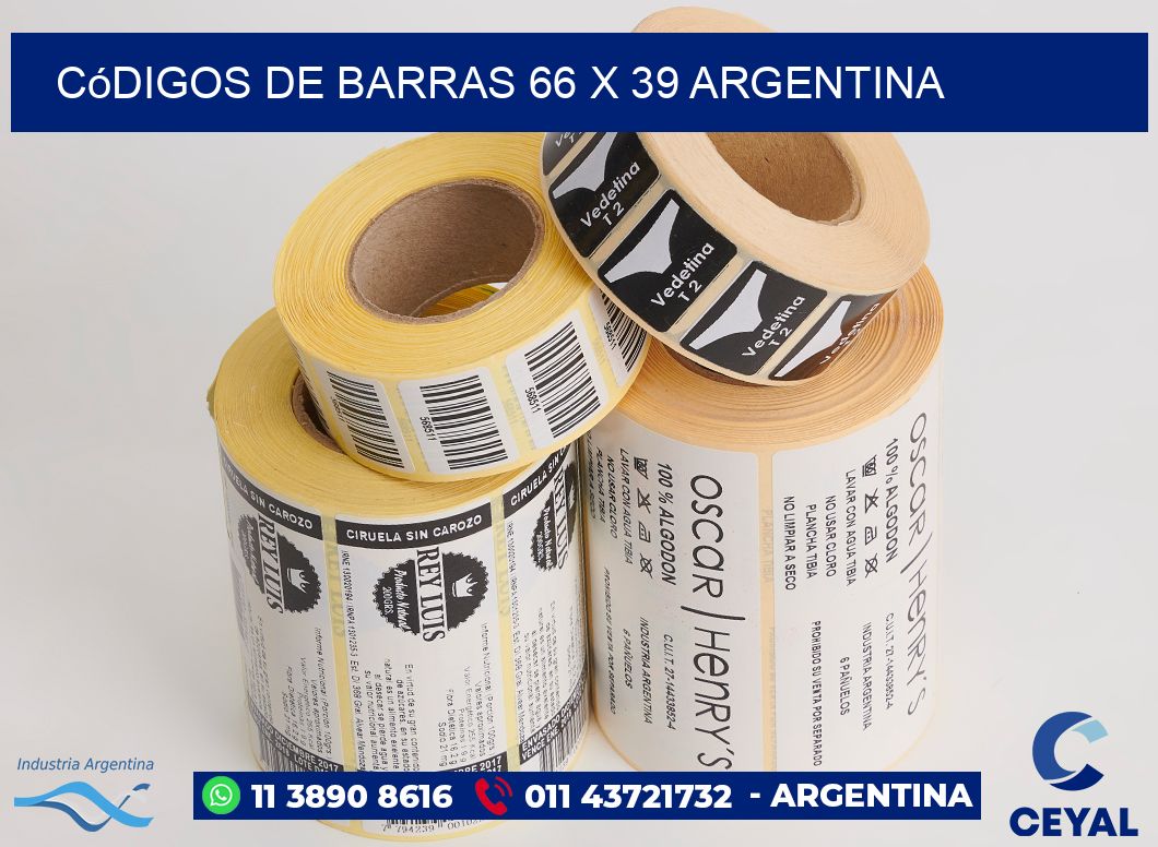 Códigos de Barras 66 x 39 argentina