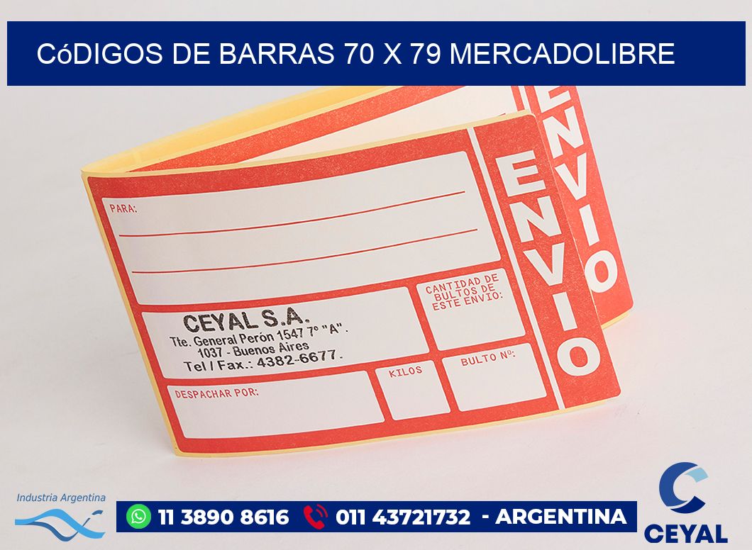 Códigos de Barras 70 x 79 MERCADOLIBRE