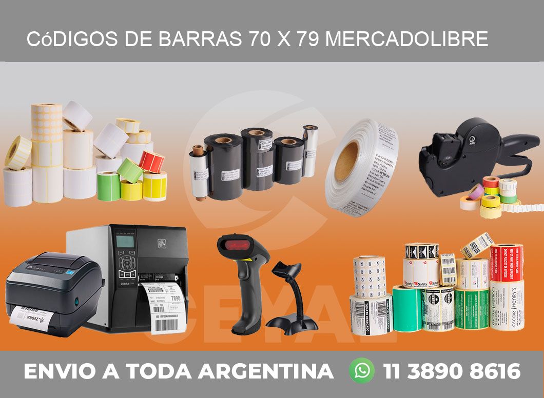 Códigos de Barras 70 x 79 MERCADOLIBRE