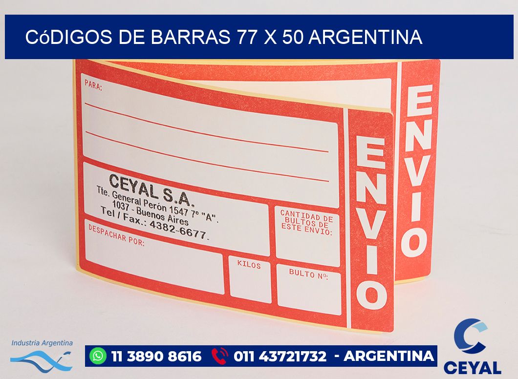 Códigos de Barras 77 x 50 argentina
