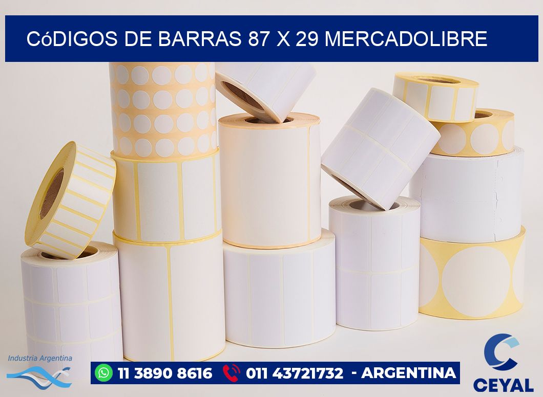 Códigos de Barras 87 x 29 MERCADOLIBRE