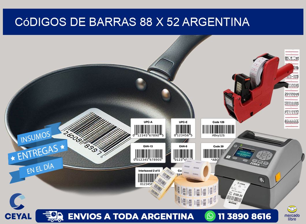 Códigos de Barras 88 x 52 argentina