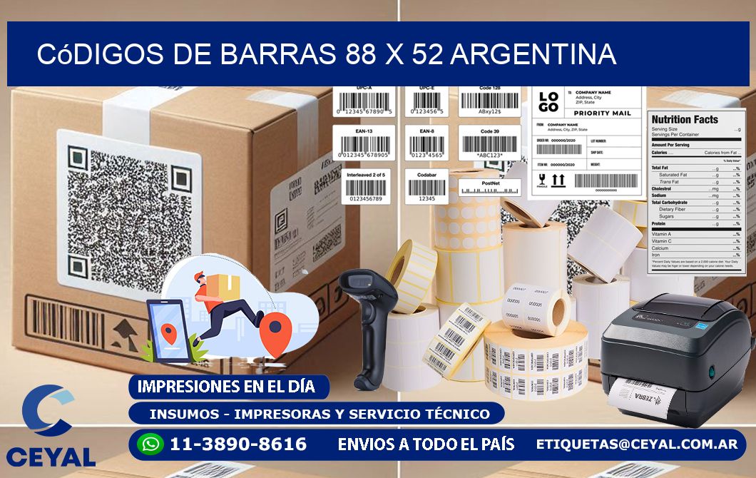 Códigos de Barras 88 x 52 argentina