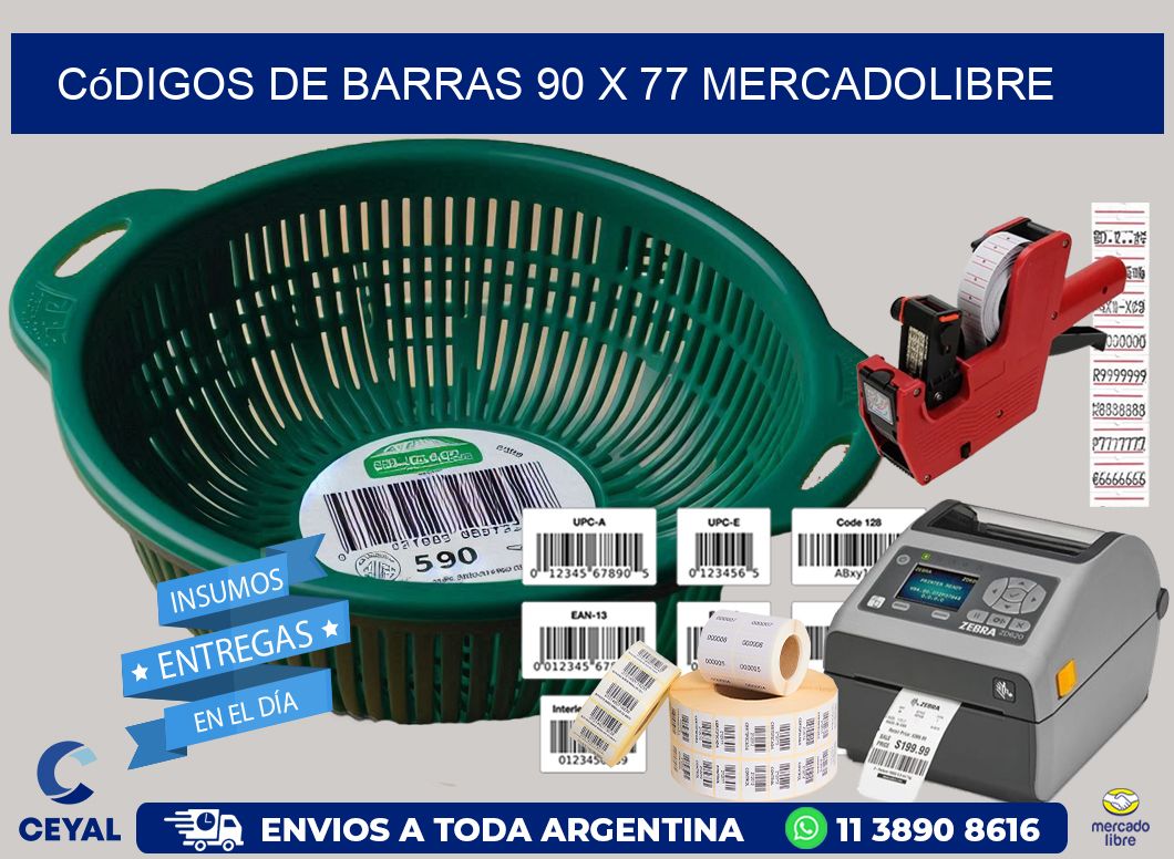 Códigos de Barras 90 x 77 MERCADOLIBRE