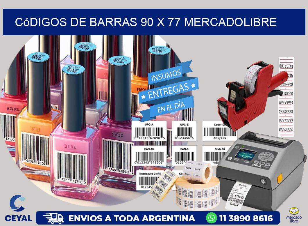 Códigos de Barras 90 x 77 MERCADOLIBRE