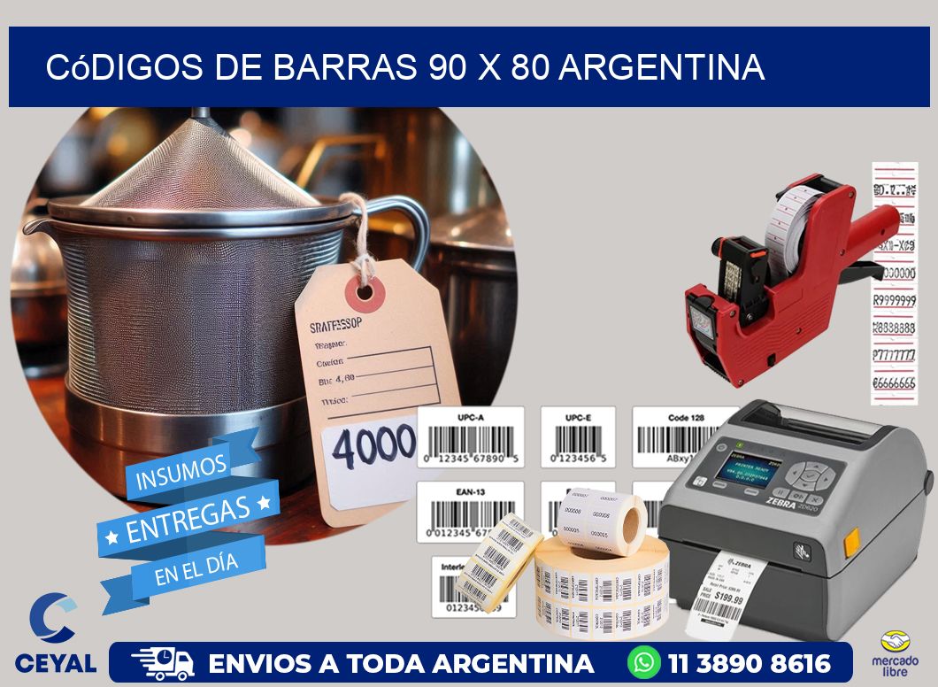 Códigos de Barras 90 x 80 argentina