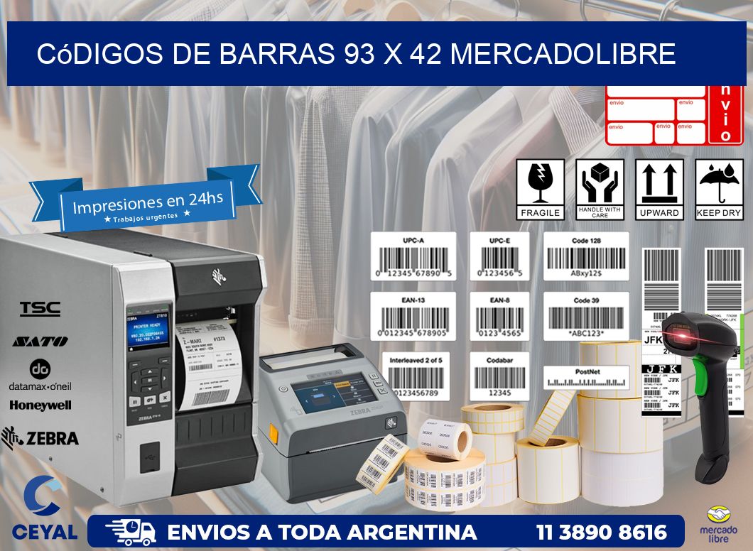 Códigos de Barras 93 x 42 MERCADOLIBRE