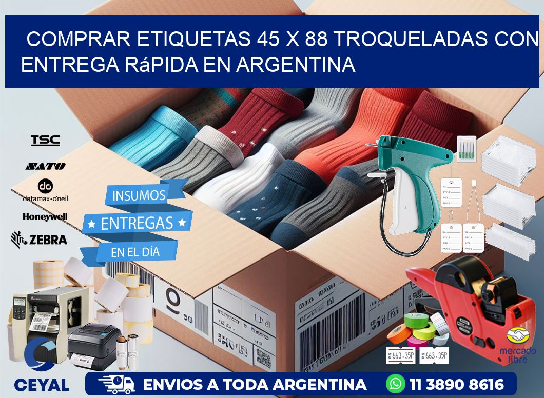 Comprar etiquetas 45 x 88 troqueladas con entrega rápida en Argentina