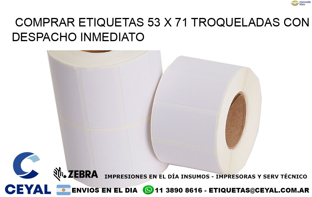 Comprar etiquetas 53 x 71 troqueladas con despacho inmediato