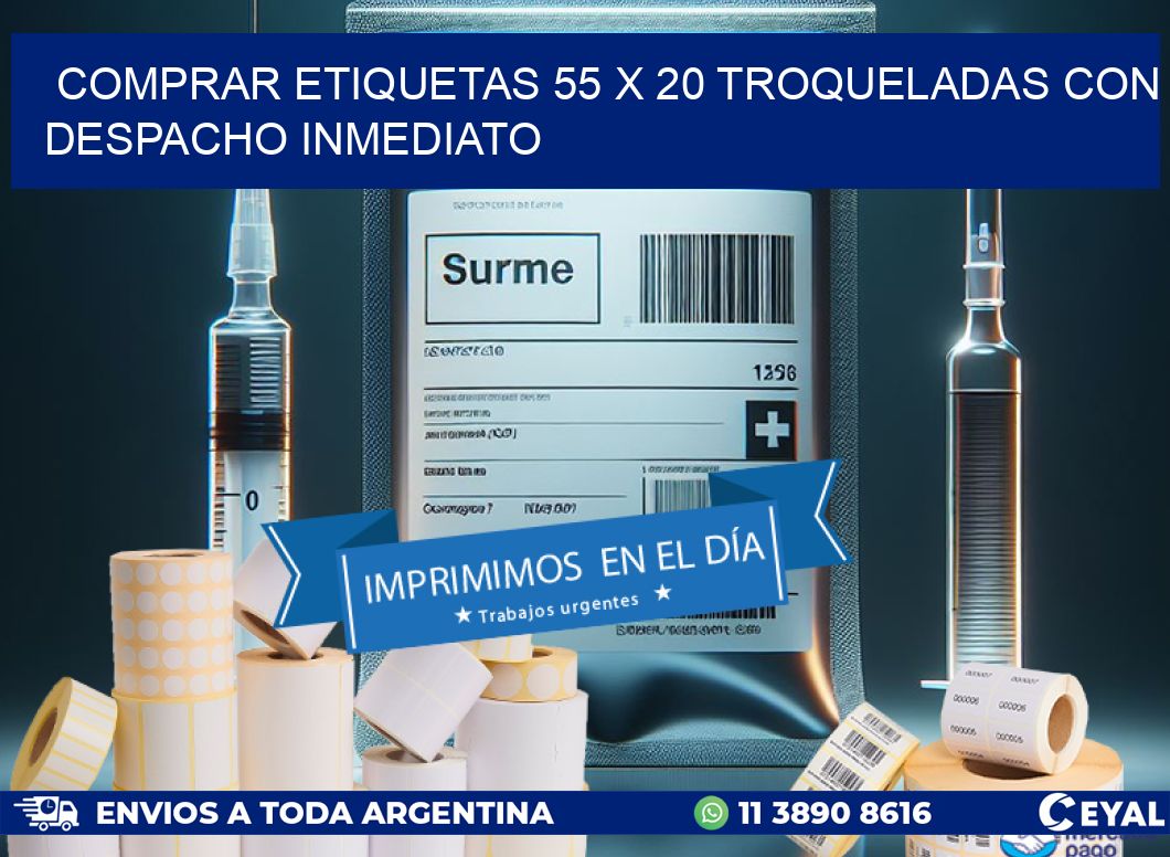 Comprar etiquetas 55 x 20 troqueladas con despacho inmediato