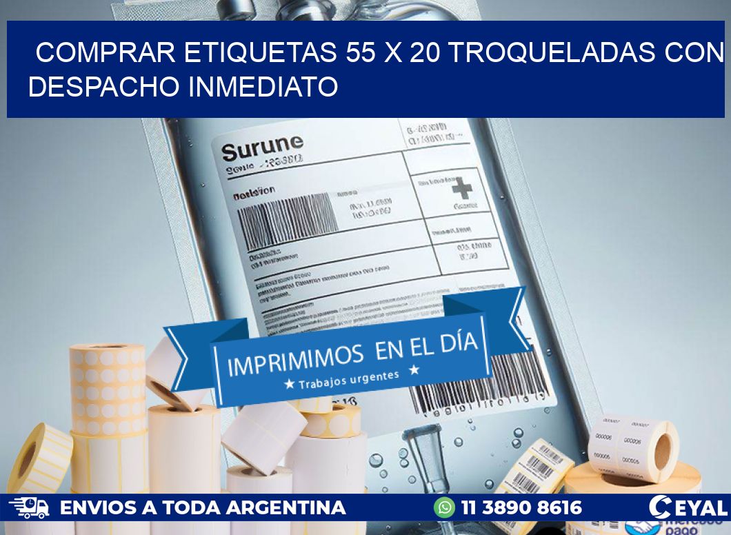 Comprar etiquetas 55 x 20 troqueladas con despacho inmediato