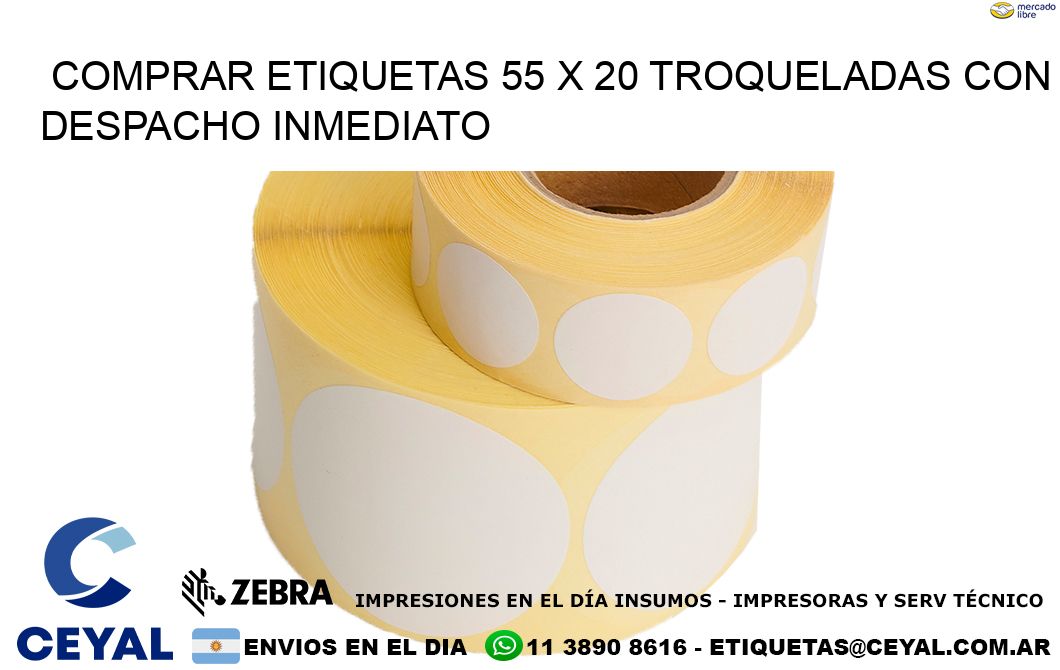 Comprar etiquetas 55 x 20 troqueladas con despacho inmediato
